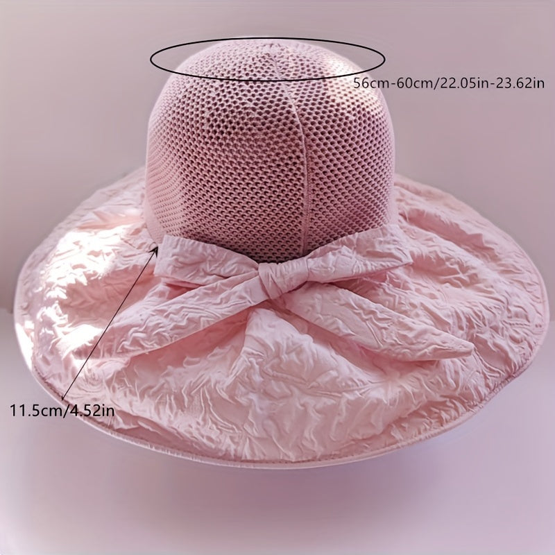 Women's Wide Brim Sun Hat Knitted Bucket Hat