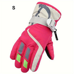 Winter Kids Ski Gloves Waterproof Warm Outdoor Riding Gloves