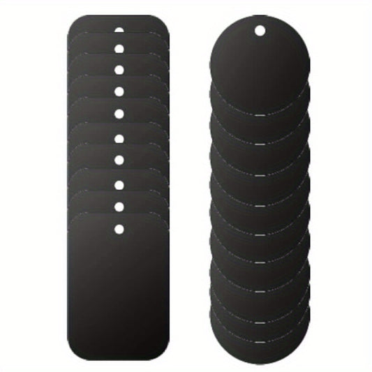 Metal Plates 8 Pack w/ Adhesive for Magnetic Mounts, Rectangle & Round