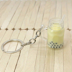Bubble Tea Bottle Shape Key Chain Bubble Tea Key Ring Bag Car Key Ornament