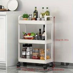 3 Tier Utility Cart Rolling Organization Cart Multifunctional Storage Shelves