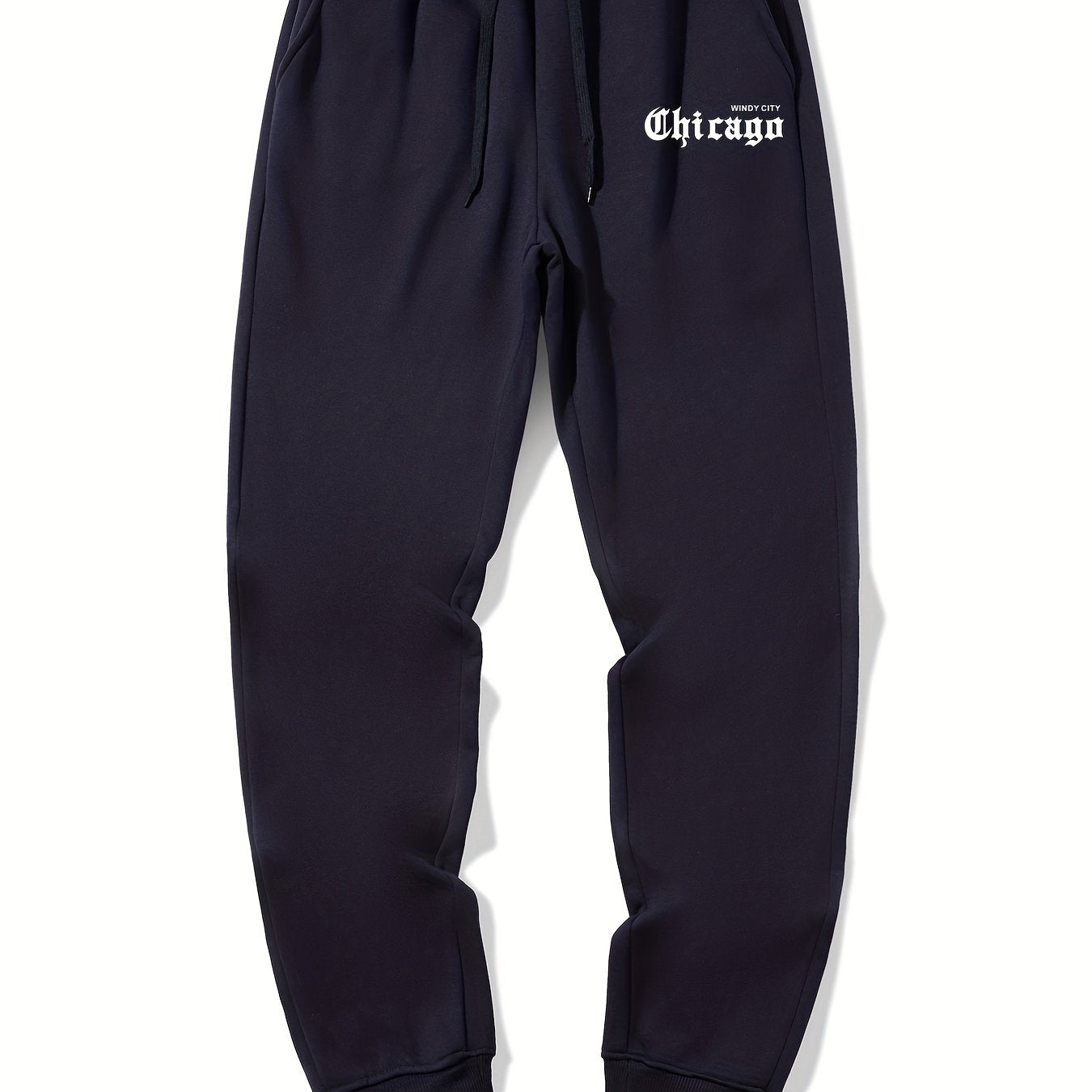 Chicago Letter Print Casual Joggers Men's Sweatpants