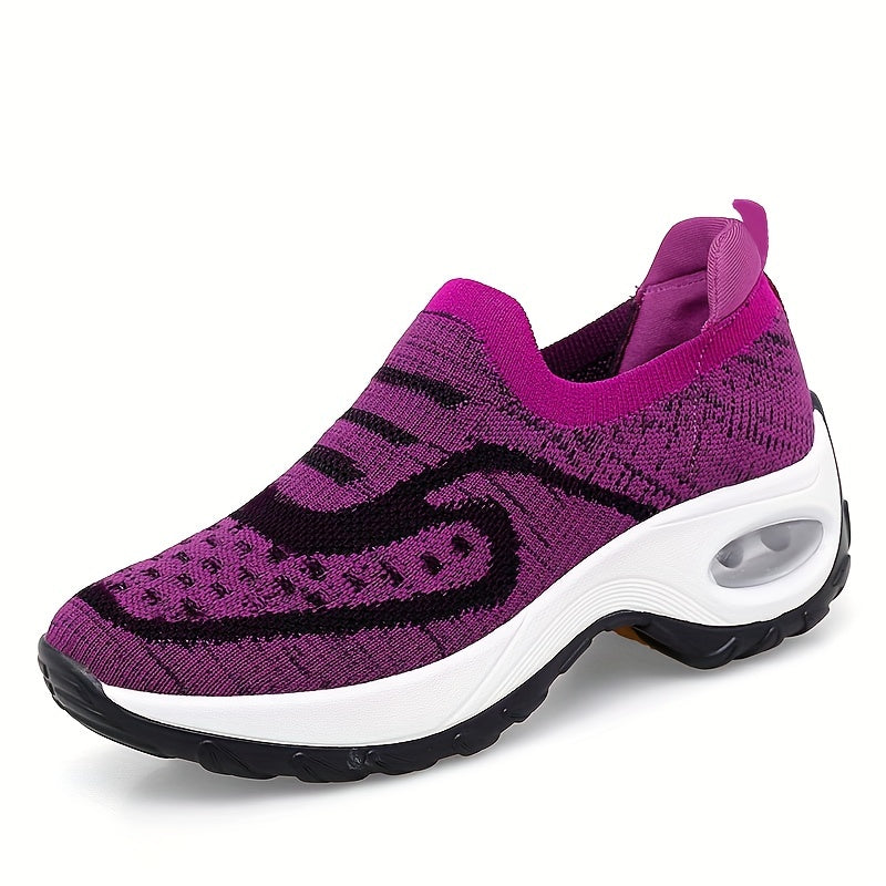 Women's Breathable Slip On Woven Sneakers Lightweight Low Top Shoes