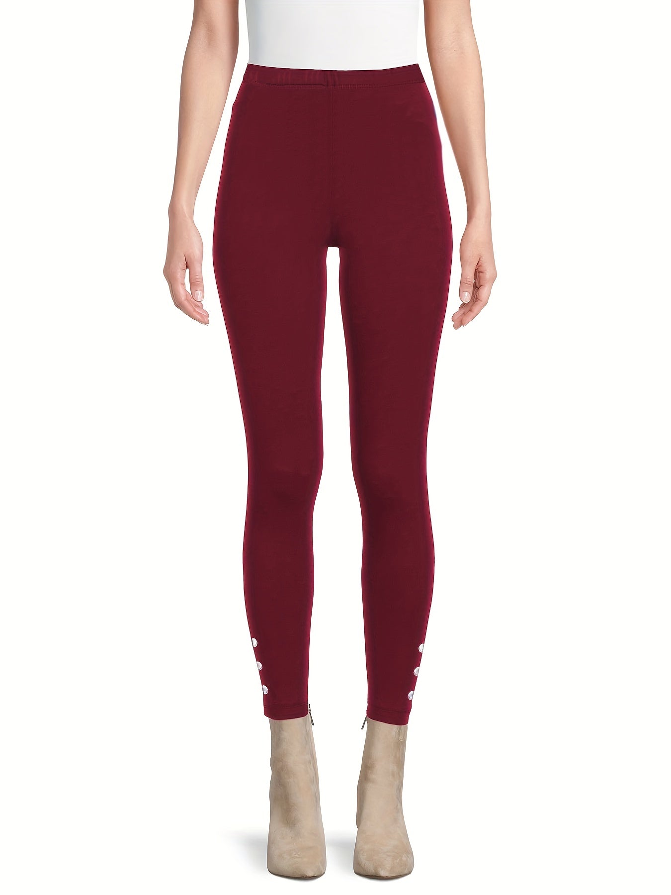 Sports Leggings Women's Plus Dot Print Medium Stretch Skinny Leggings