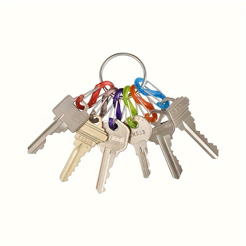 6pcs Colorful Keychain Keyring S-shaped Buckle Outdoor Camping Hiking Travel