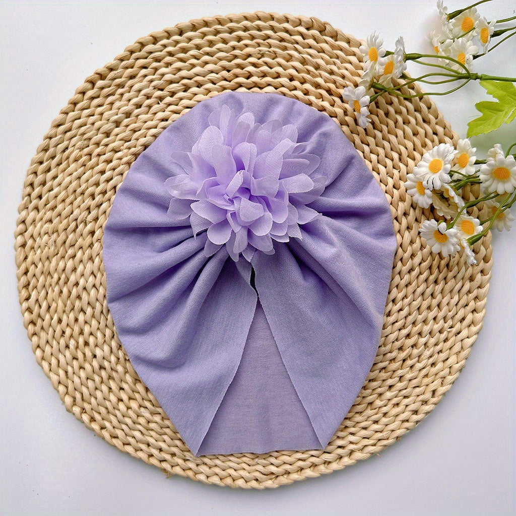 Soft Elastic Turban for Baby Girls Flower Headband