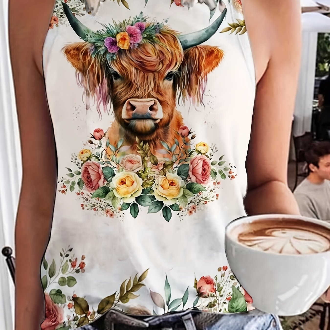 Floral & Cattle Print Tank Top for Women