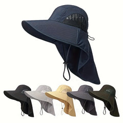 Outdoor Bucket Hat with Neck Flap Quick Dry Sun Hat