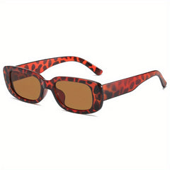Rectangle Frame Sunglasses Mod Minimalist Glasses UV400