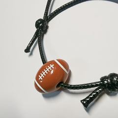 Adjustable Sport Theme Charm Bracelet Cord Braided Baseball Tennis Rugby Wristba