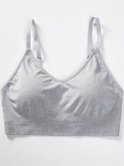 Seamless Round Neck High Stretch Fitness Bra