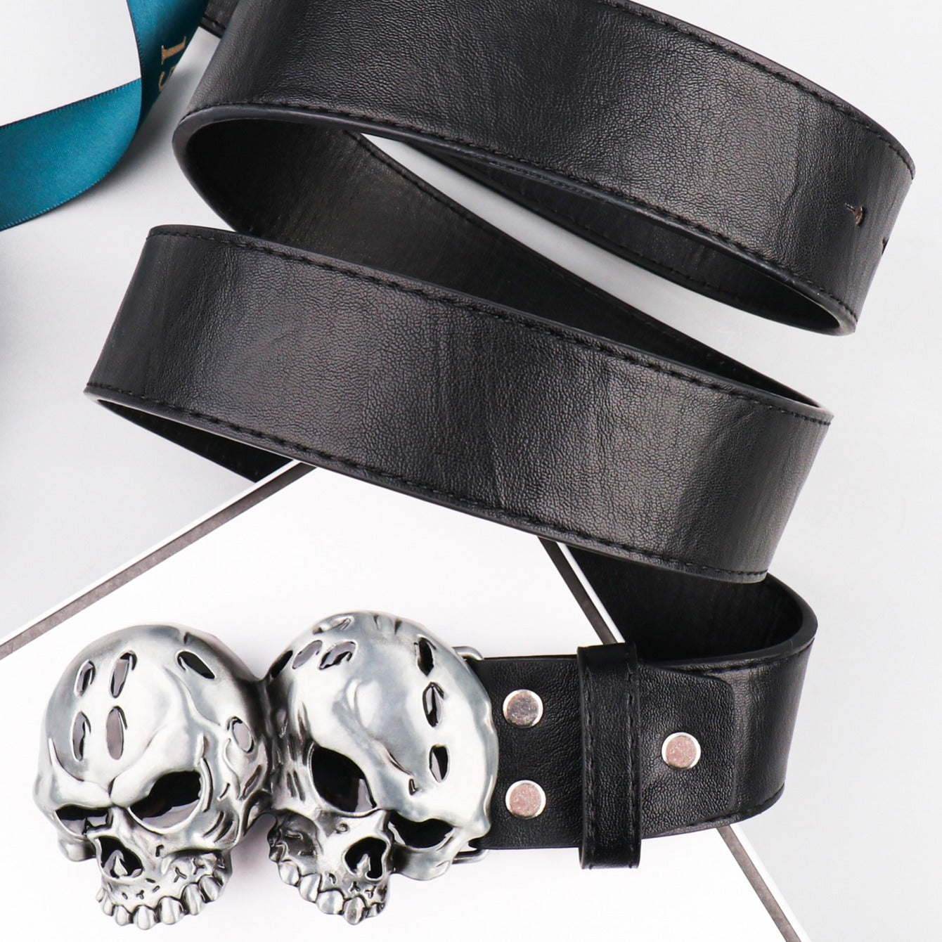 Men's Silver Metal PU Leather Belt