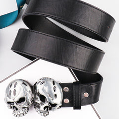 Men's Silver Metal PU Leather Belt