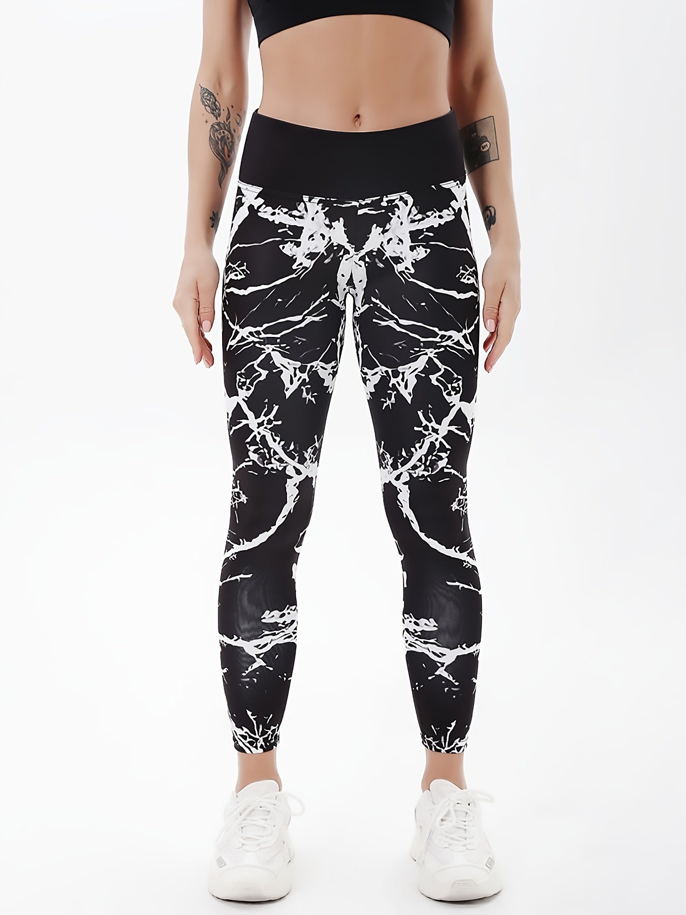 Marble Pattern Yoga Fitness Leggings High Waist Casual Sports Pants