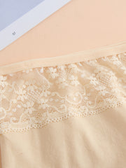 5 Pack Plus Size Lace Midi Stretch Comfort Briefs Set