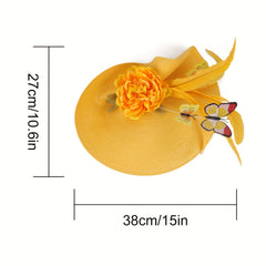 Simulation Flower Head Piece Butterfly Tea Party Hat Fascinator
