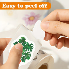 500pcs Green Plant Stickers Roll for Laptop Water Bottles Phone