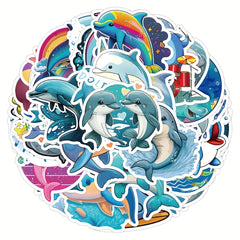 50pcs Ocean Dolphin Vinyl Stickers for Notebooks Water Bottles & More