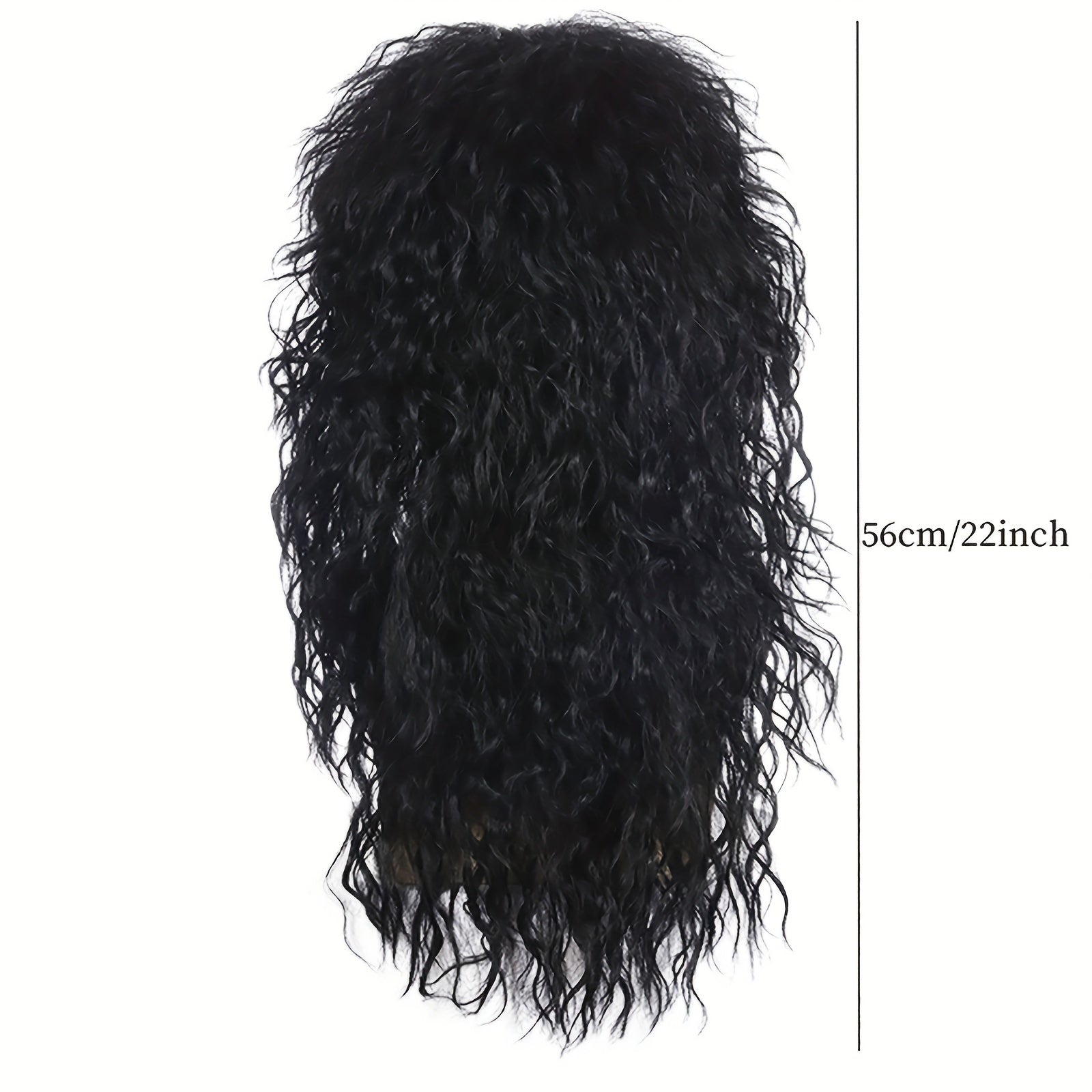 Halloween 80s Men's Wig Long Curly Hair Punk Rock Headgear Masquerade Party