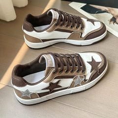 Women's Star Pattern Skate Shoes Casual Lace Up Outdoor Sneakers