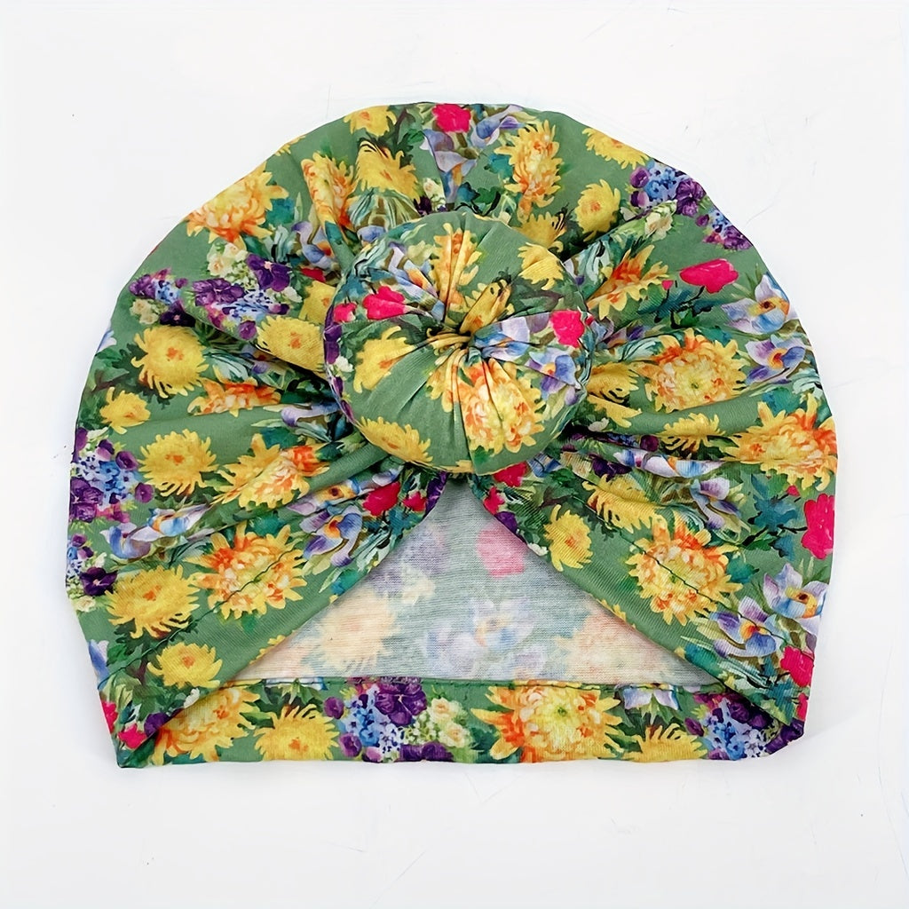 Newborn Floral Turban Hat Cap Beanie For Baby Boys And Girls