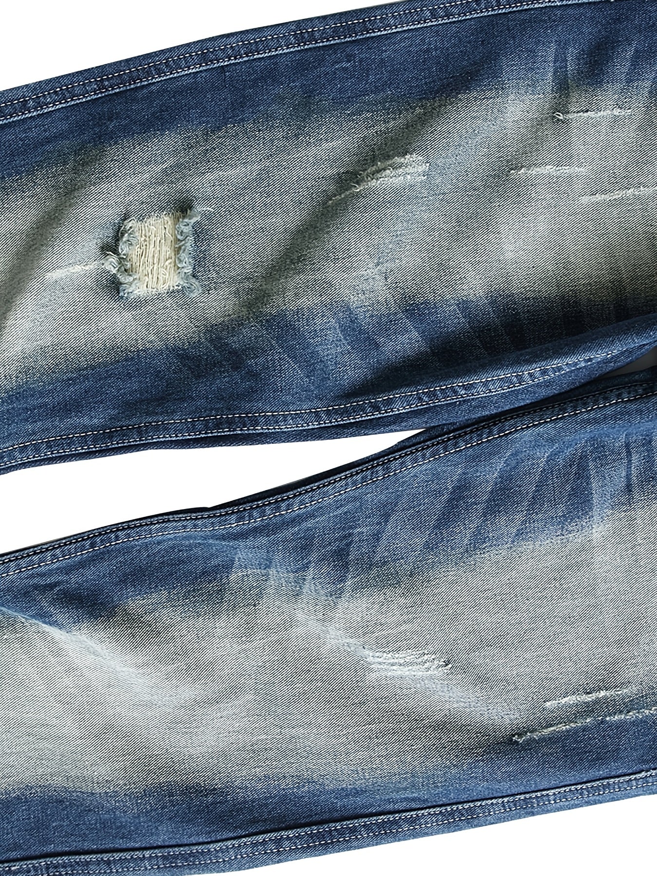 Men's Vintage Ripped Distressed Slim Straight Jeans