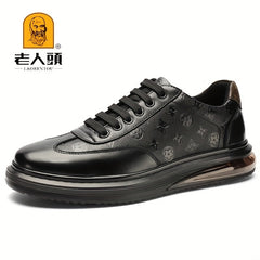 LAORENTOU Men's Leather Lace Up Skate Shoes British Style
