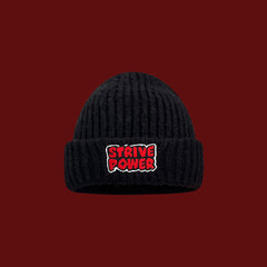Letter Embroidery Knitted Hat Female Winter Warm Student Couple Wool Hat