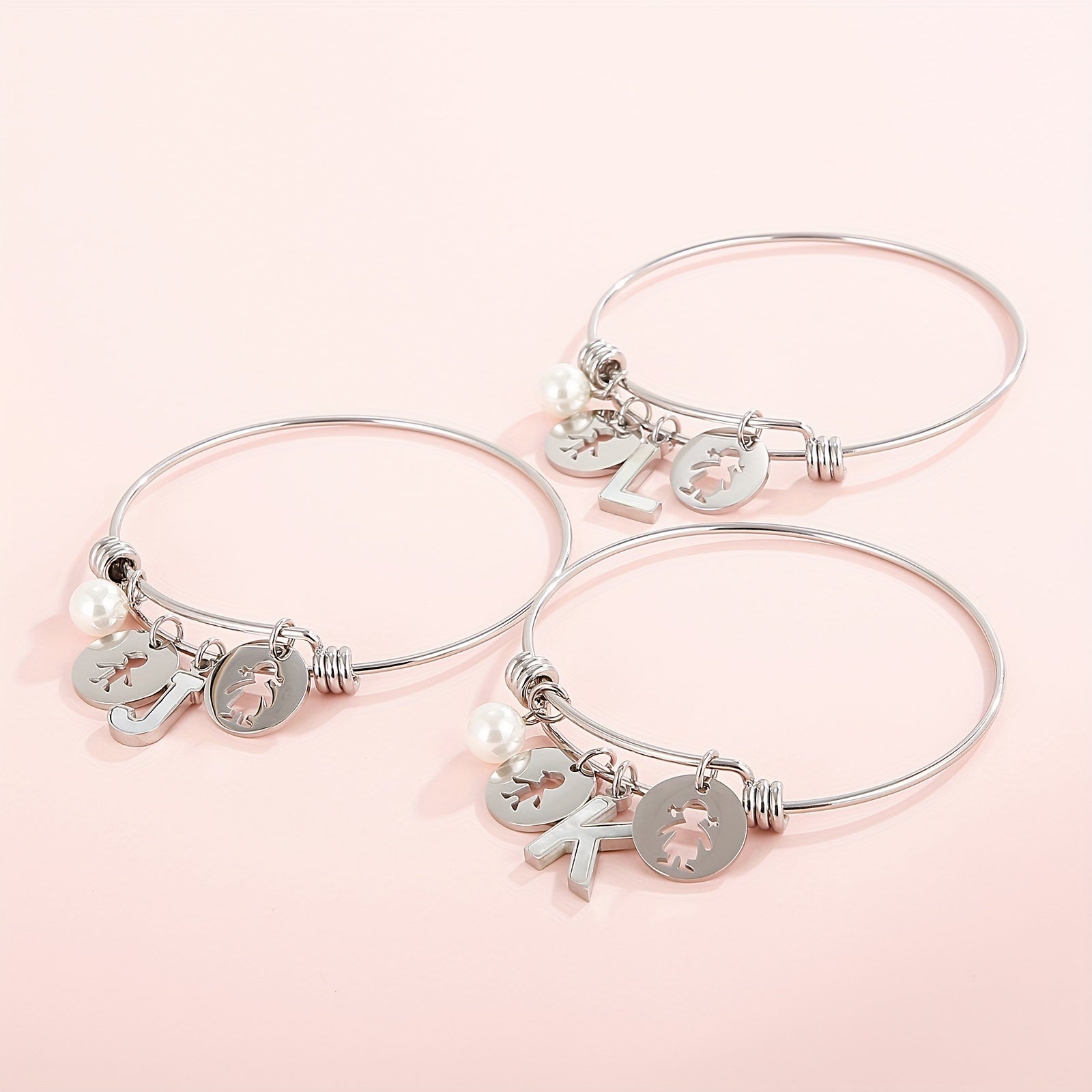 BFF English Letter H N Pendant Bracelet For Girls Gift Friends Kids Accessories