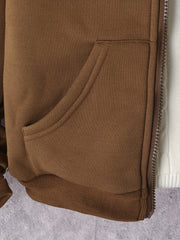 Boys Brown Hoodie Jacket