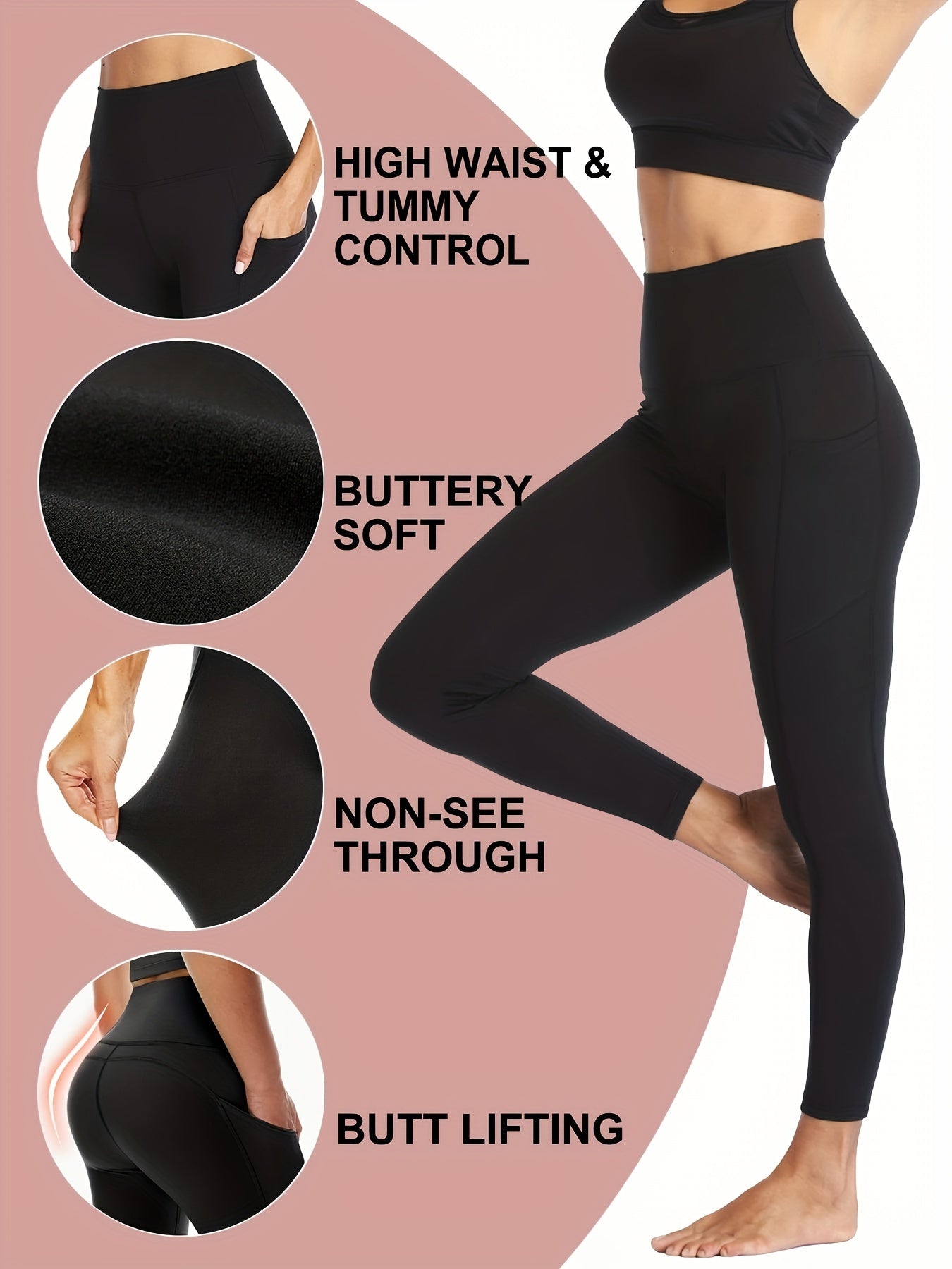 High Waist Fleece Lined Yoga Workout Pants