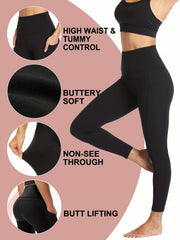 High Waist Fleece Lined Yoga Workout Pants