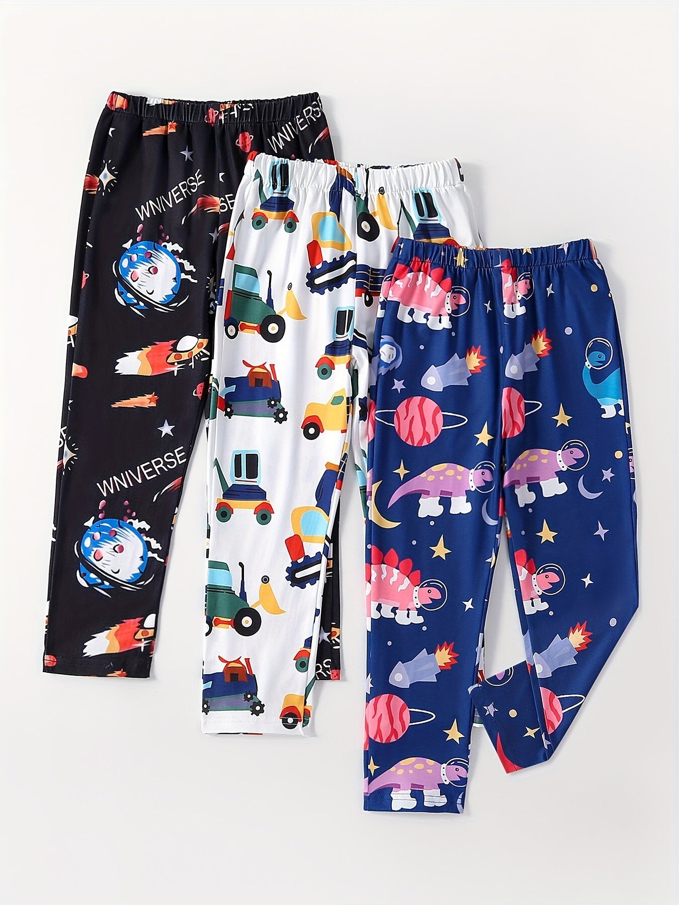 Kid's Cartoon Pattern Pants Elastic Waist Loungewear Comfy Casual PJ