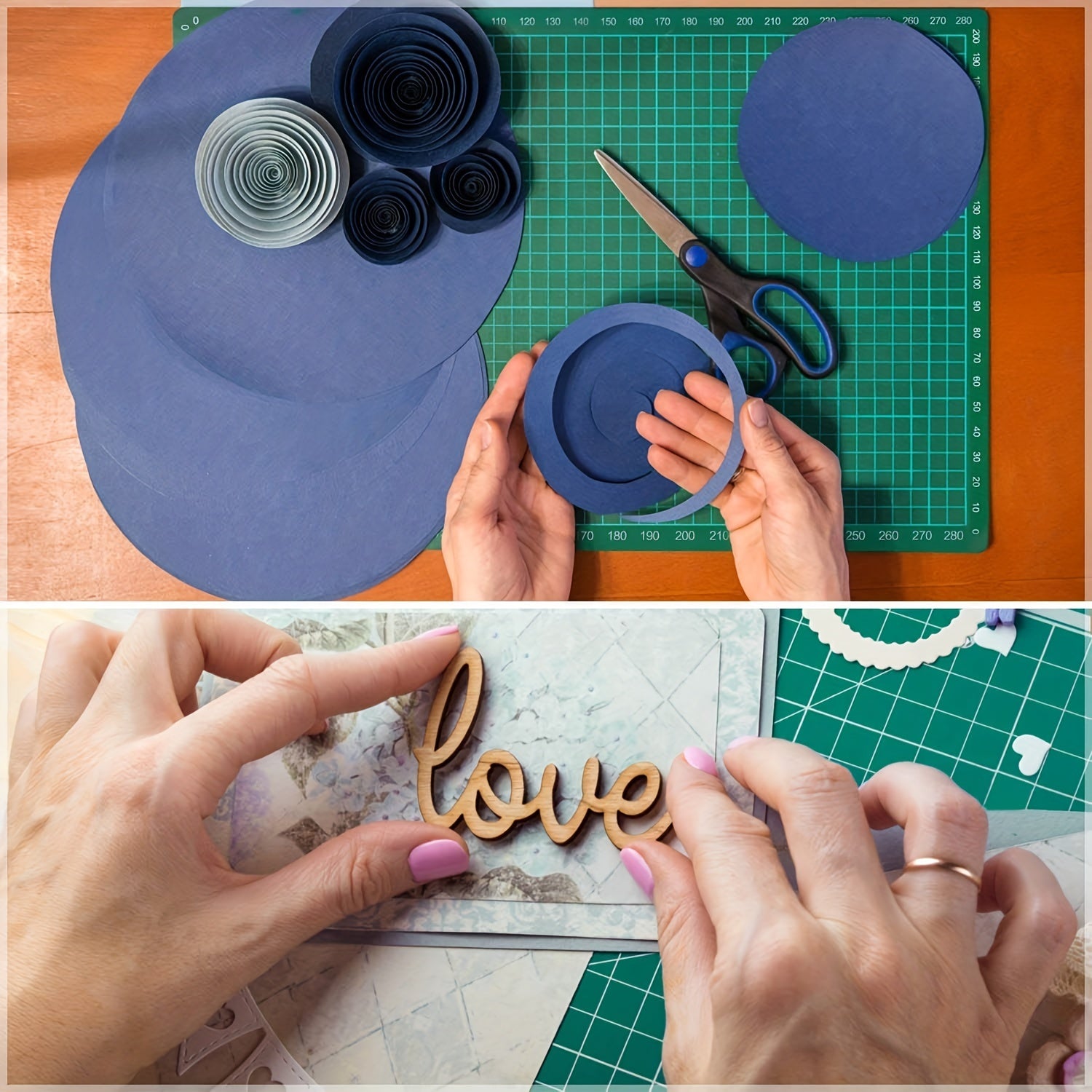 A4 Green Self Repair PVC Cutting Mat Double Sided Grid Rotating Cutting Board
