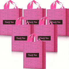 100 Pink Thank You Bags Plastic Merchandise Shopping Bags