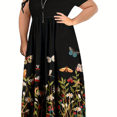 Flowy Floral Maxi Dress Plus Size