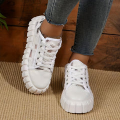 Women's Hollow Out Platform Canvas Sneakers