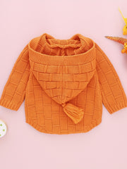 Baby Knitted Triangle Bodysuit Long Sleeve Hooded Onesie Coat Halloween Cosplay