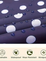 Polka Dot Lightweight Rain Poncho Jacket PU Raincoat
