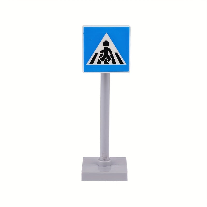 18pcs City Road Traffic Signs Building Blocks Street Traffic Toys for Kids