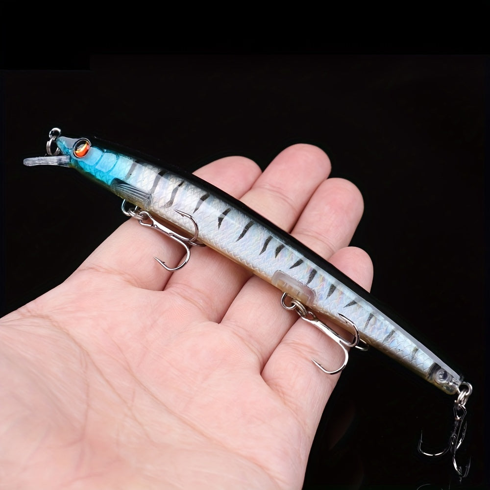 10pcs Bionic Minnow Lure Plastic Hard Bait Treble Hook Fishing Accessory