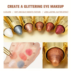 6 Color Pearly Earth Tone Eyeshadow Stick Double Headed Pen