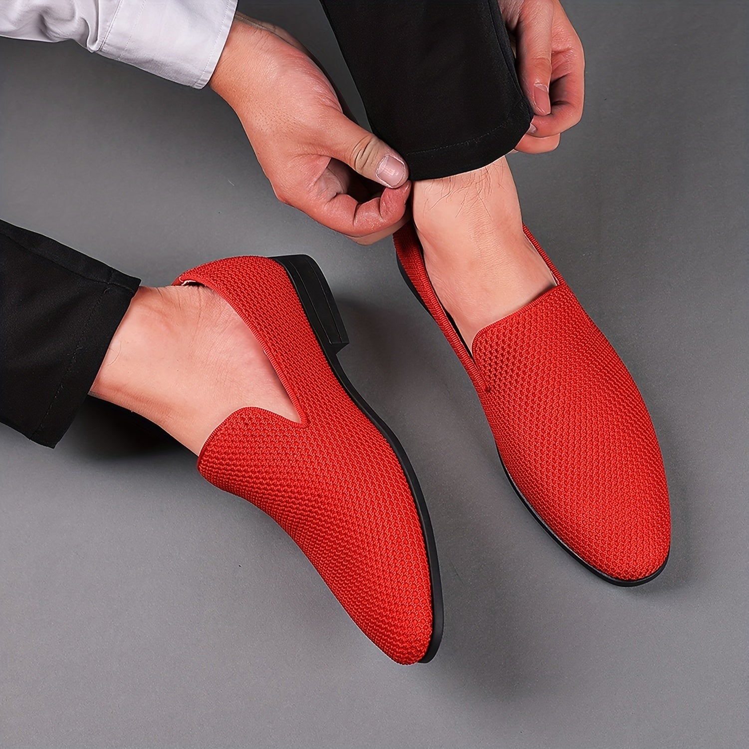 Men's Slip-On Dress Shoes Solid Fiber Formal Shoes Office