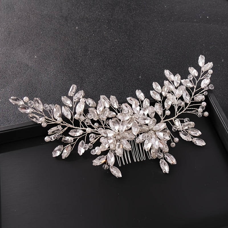 Crystal Rhinestone Hair Comb Insert Comb Head Jewelry Wedding Accessories