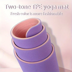 TPE Non-slip Yoga Mat 183x61x0.6cm Double Layer Fitness Mat