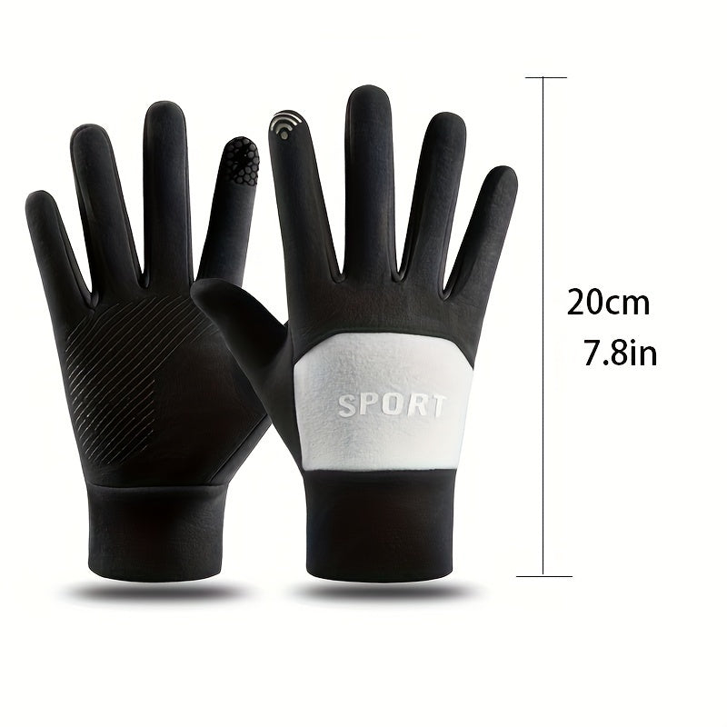 Warm Gloves Velvet Thick Outdoor Gloves For Driving Cycling Anti Slip