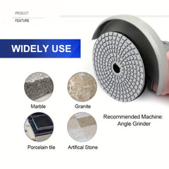 7pcs 4 Diamond Wet Polishing Pads Resin Bond Sanding Disc Granite Marble