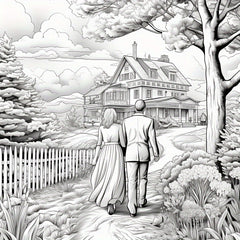 22pcs Romantic Countryside Coloring Book - Holiday Party Gift