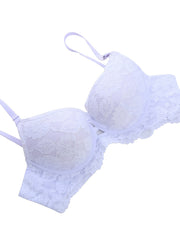 Everyday Lace Pink Bras Bow Elastane Sexy Solid Medium Stretch