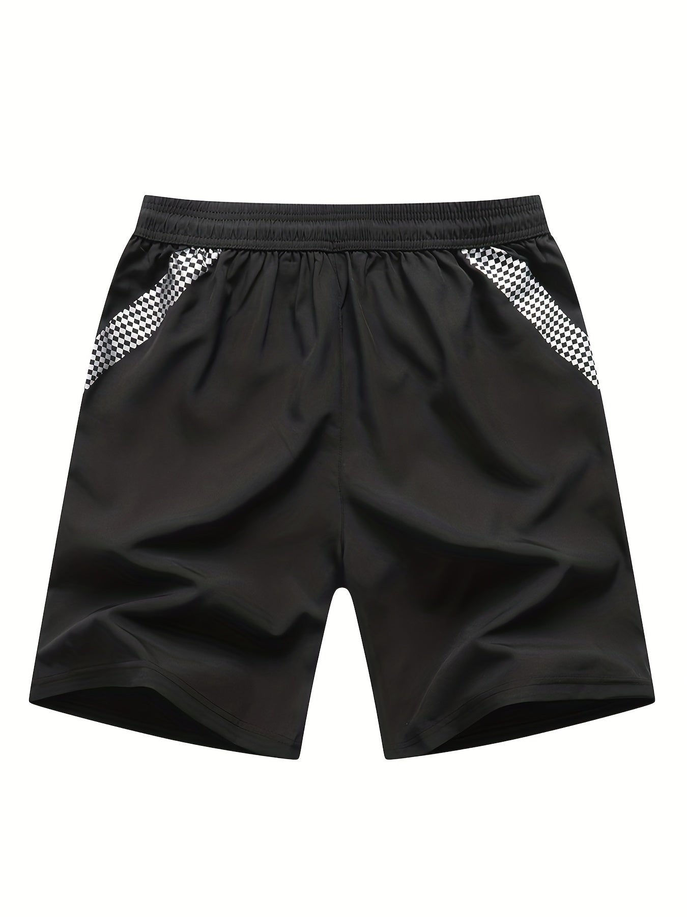 Men's Quick Dry Active Shorts Zipper Pockets Drawstring Waist